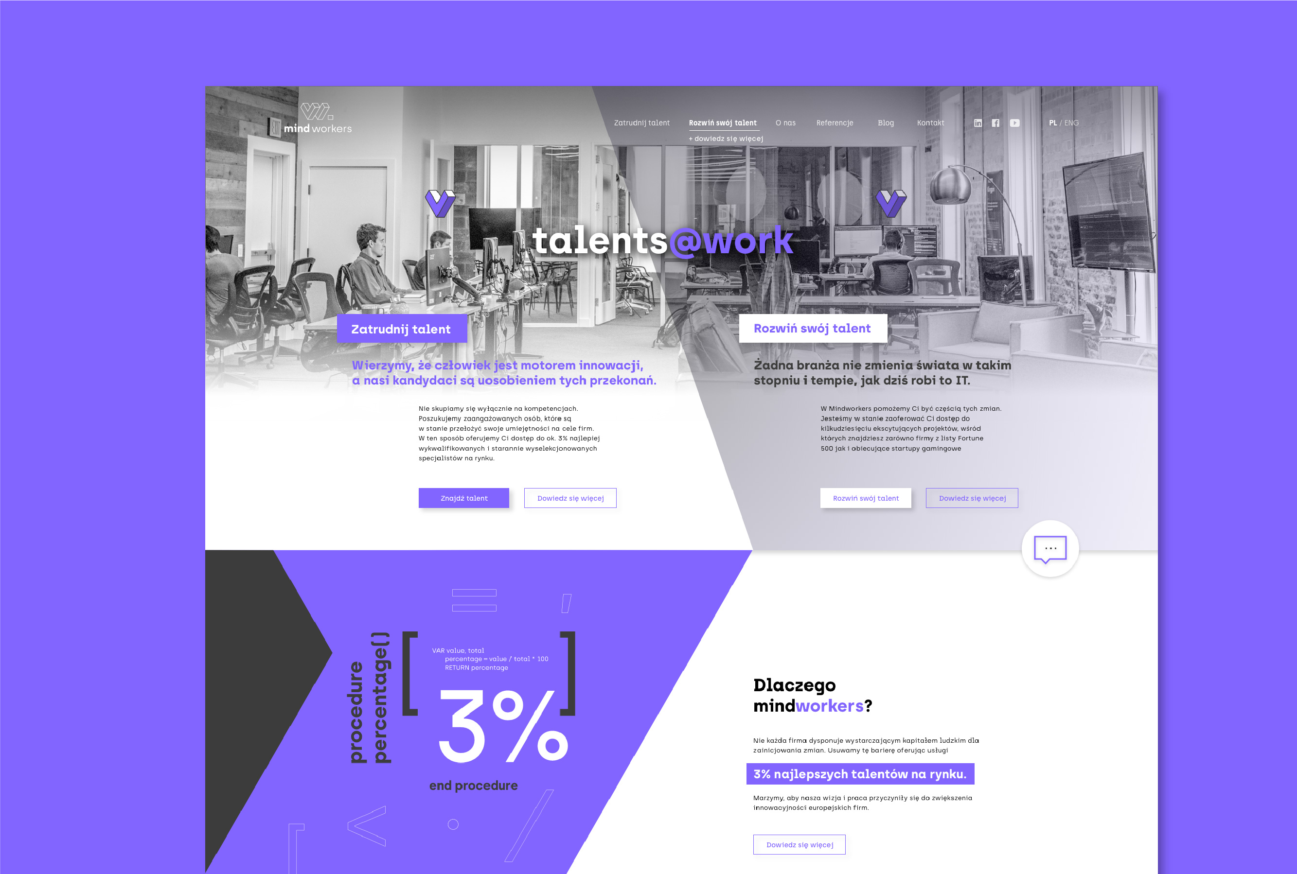 Mindworkers widok strony www 2